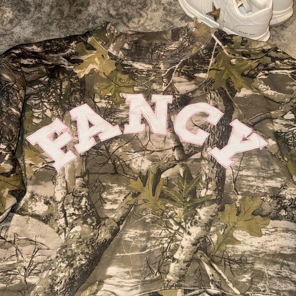 Fancy Camo mock neck sweatshirt